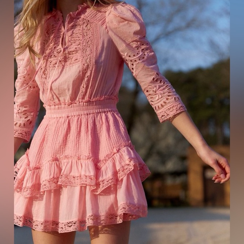 Loveshackfancy Isidore Dress in Grace Pink XS